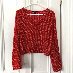 ⭐️ 2 for $15 ⭐ Red Crop Blouse - Forever 21 size M
